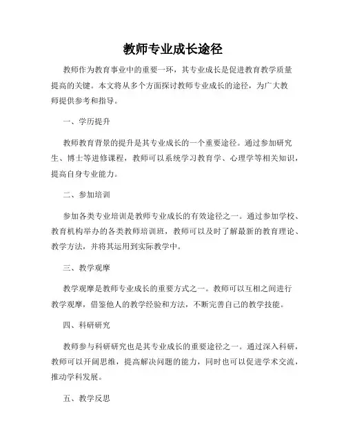 教师专业成长途径