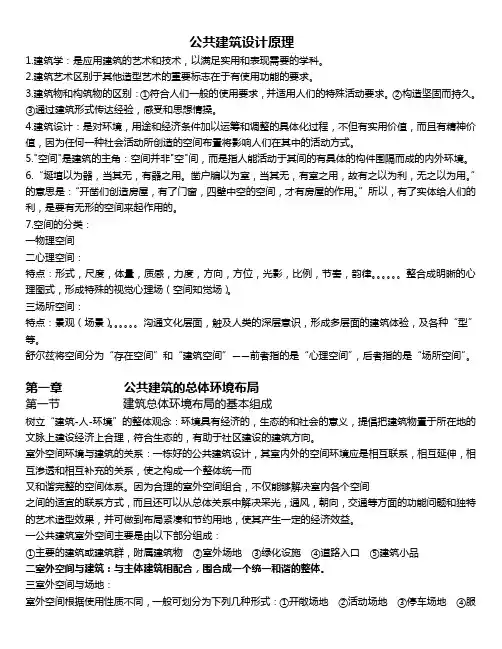 公共建筑设计原理第一,二章重点