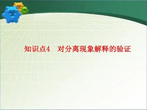 人教版高中生物必修2-1.1知识点4____对分离现象解释的验证