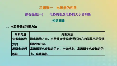 2023新教材高中物理第一章静电场的描述习题课一电场能的性质课件粤教版必修第三册