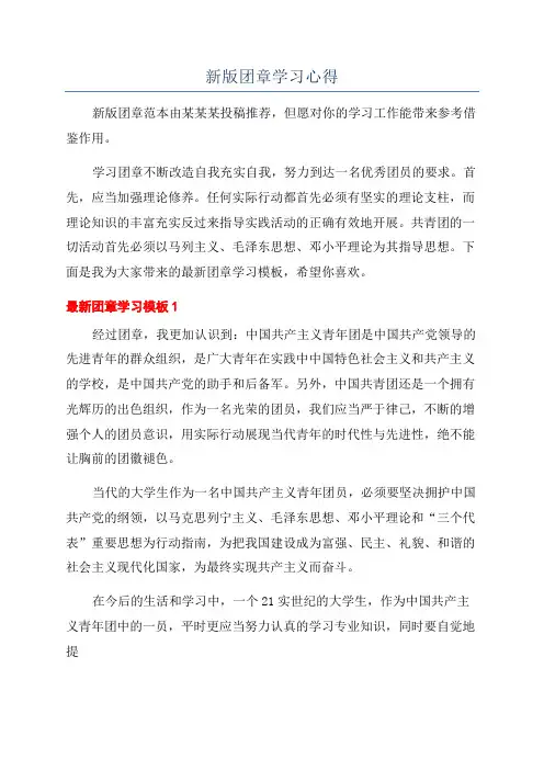 新版团章学习心得