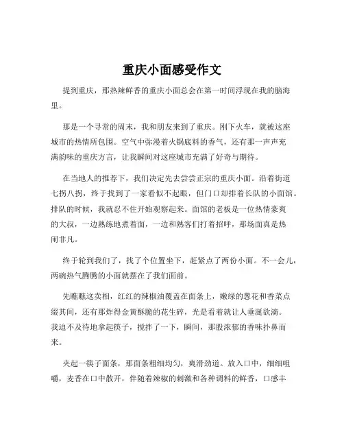 重庆小面感受作文