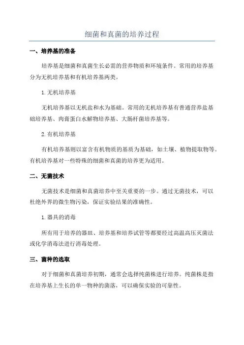 细菌和真菌的培养过程