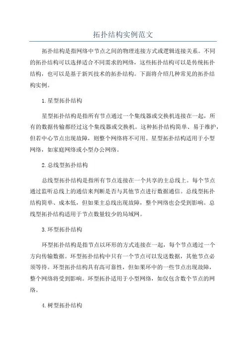 拓扑结构实例范文