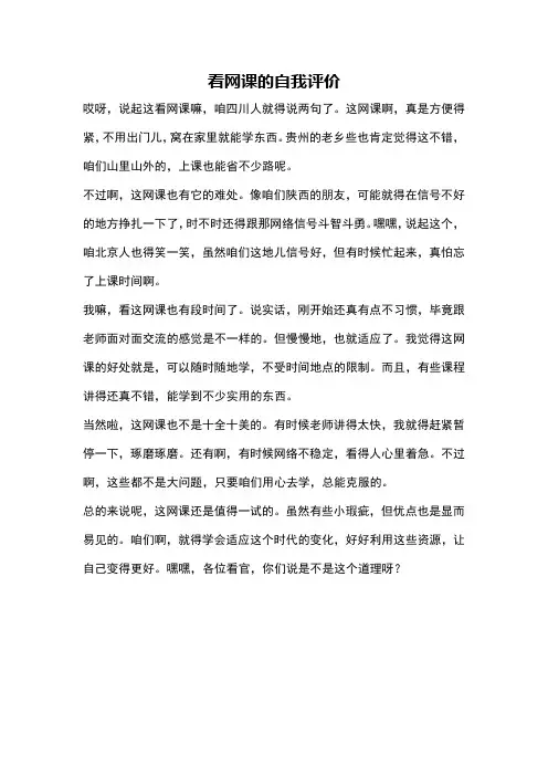 看网课的自我评价