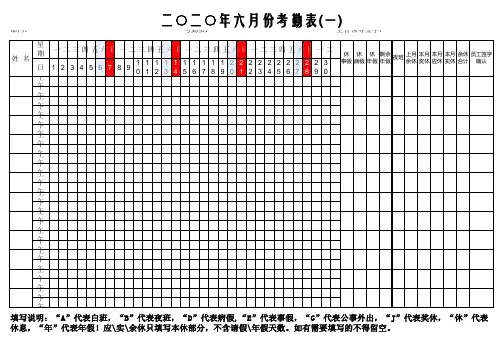 考勤排班模版