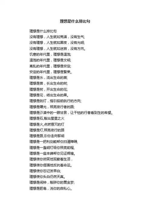 理想是什么排比句