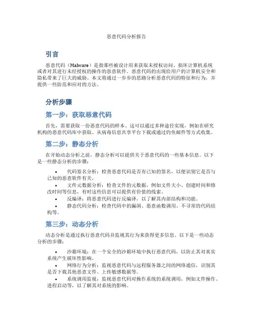 恶意代码分析报告