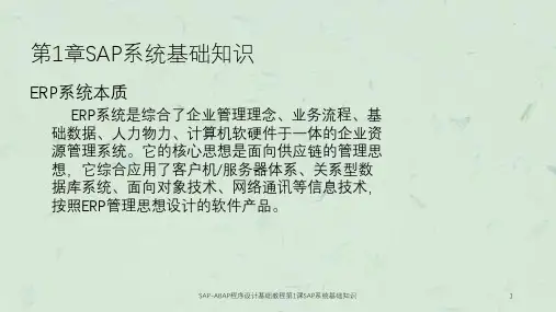 SAP-ABAP程序设计基础教程第1课SAP系统基础知识课件