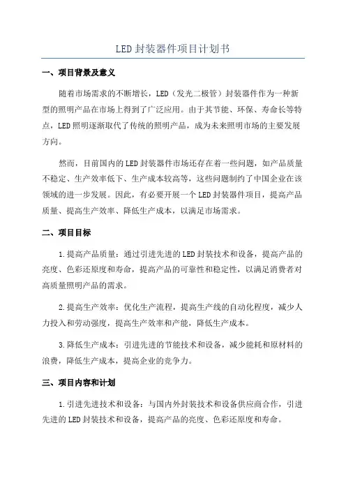 LED封装器件项目计划书