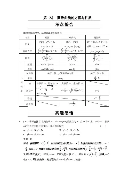 【步步高 通用(理)】2014届高三《考前三个月》专题复习篇【配套Word版文档】专题六 第二讲