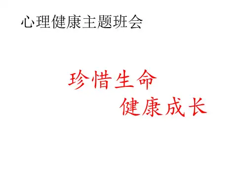 2024年心理健康教育主题班会—— 珍惜生命,健康成长