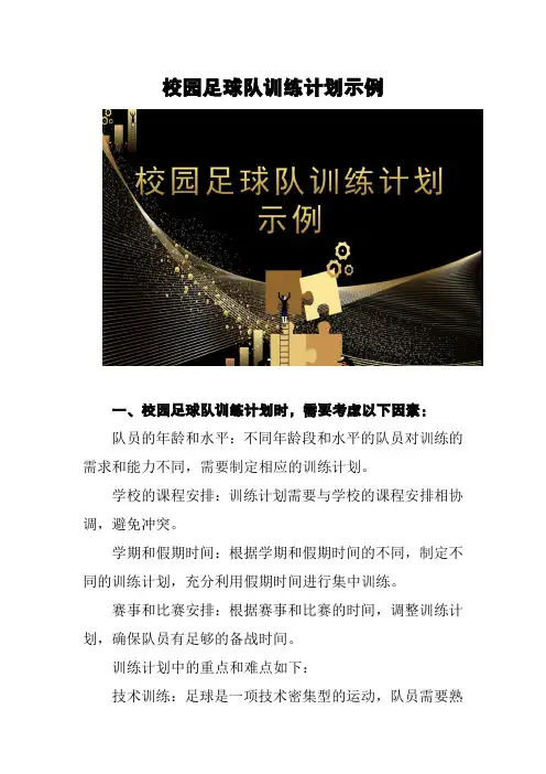 校园足球队训练计划示例