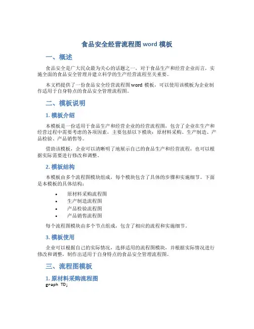 食品安全经营流程图word模板