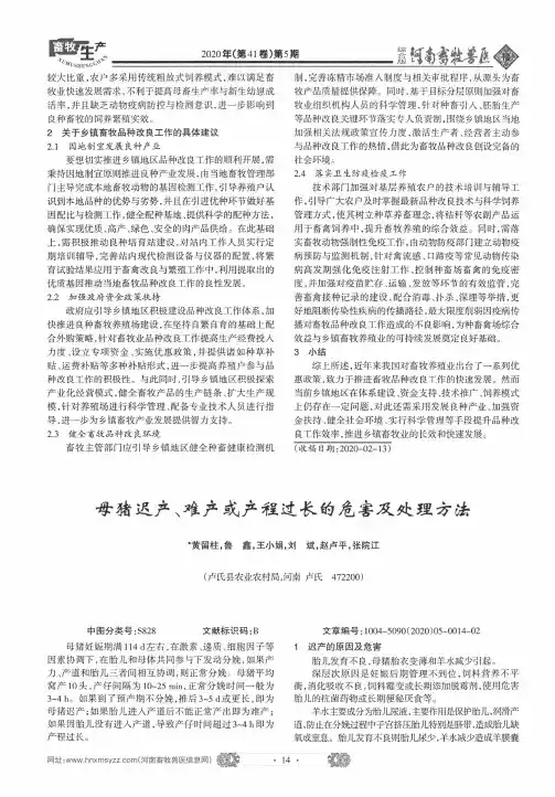 母猪迟产、难产或产程过长的危害及处理方法