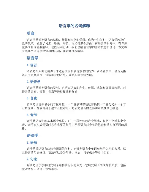 语言学的名词解释