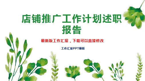 店铺推广工作计划工作总结述职报告PPT模板下载
