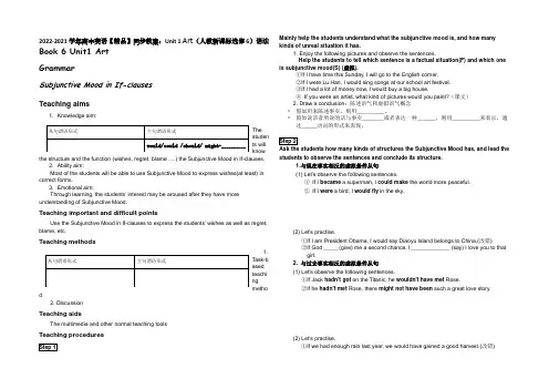 2020-2021学年高中英语【精品】同步教案：Unit 1 Art(人教新课标选修6)语法