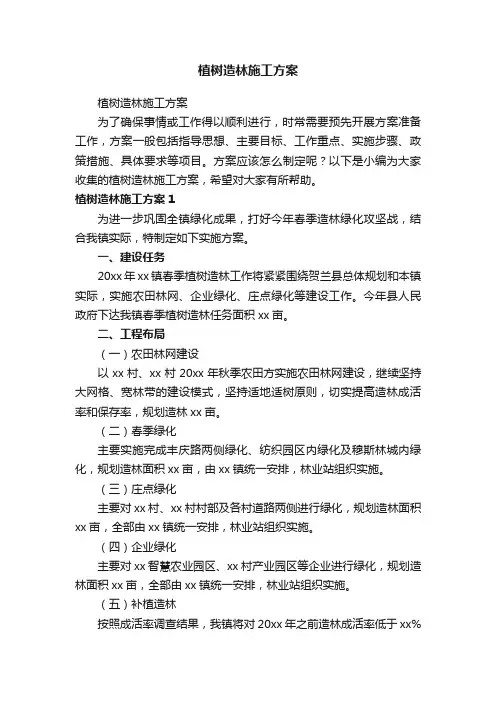 植树造林施工方案