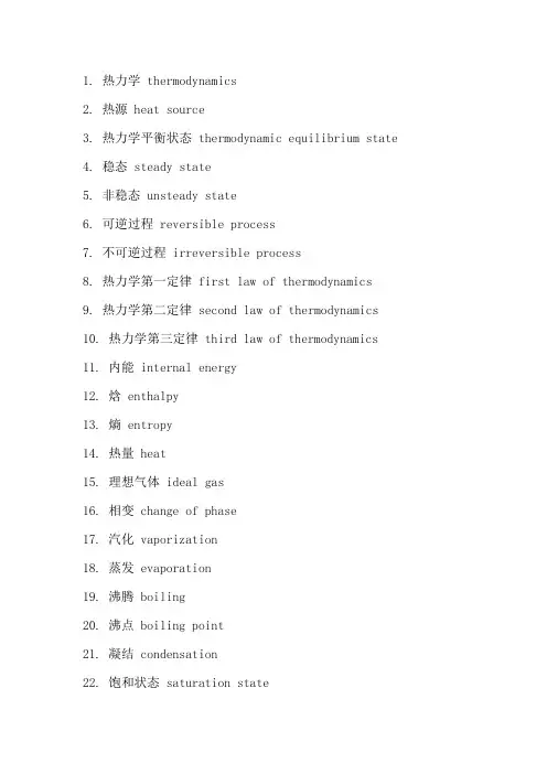 暖通专业术语中英文对照词汇表