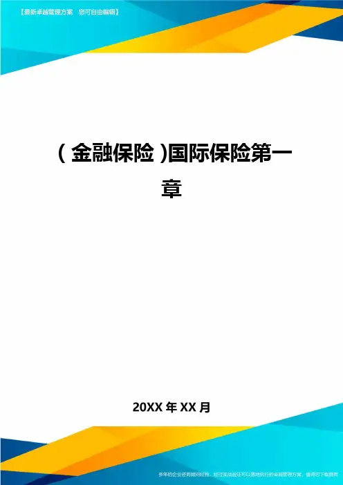 2020年(金融保险)国际保险第一章
