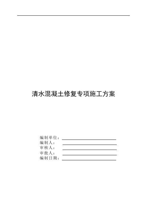 清水混凝土修复专项施工工艺方案