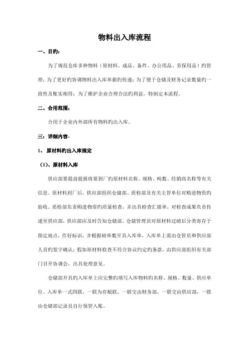 物料出入库流程