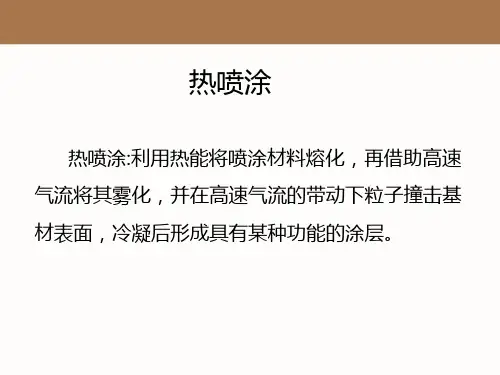 热喷涂技术及其发展历程与应用课件