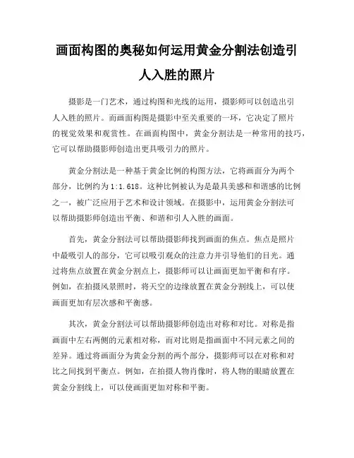 画面构图的奥秘如何运用黄金分割法创造引人入胜的照片