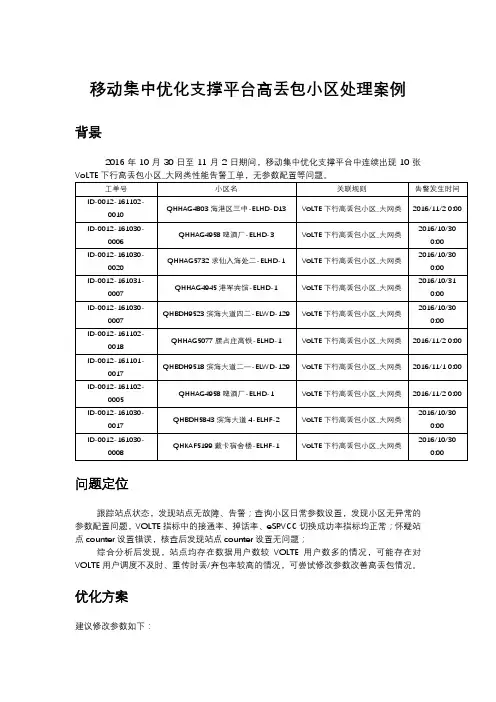 高丢包小区处理