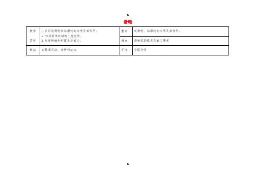 八年级物理下册 12_2 滑轮导学案(新版)新人教版