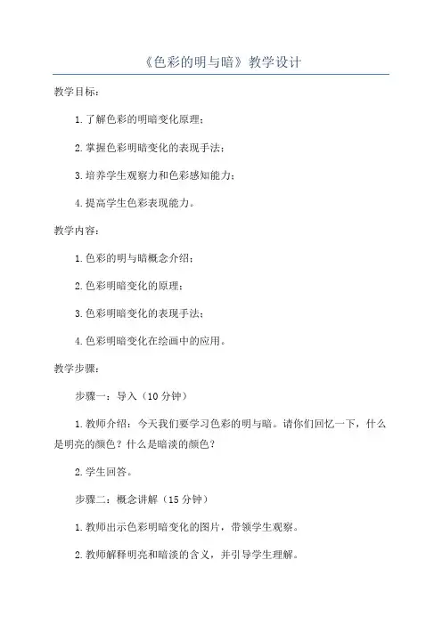 《色彩的明与暗》教学设计