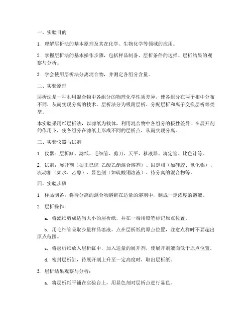 层析法分离实验报告