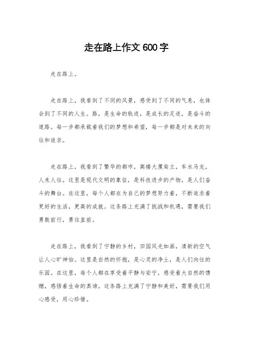 走在路上作文600字