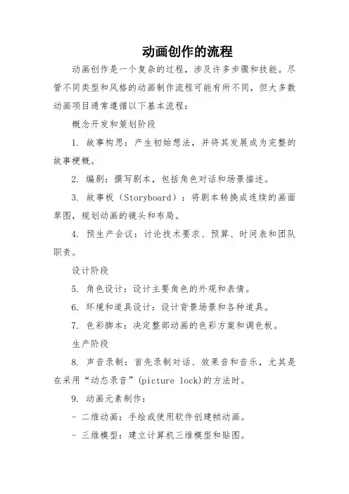 动画创作的流程