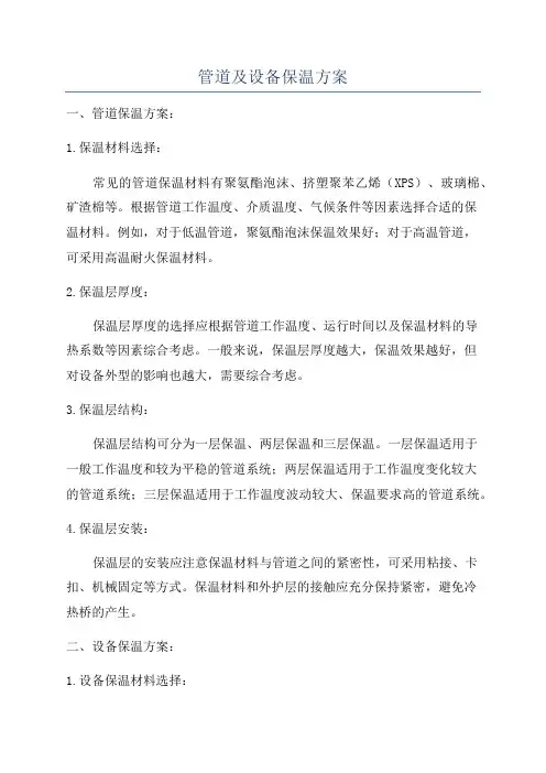 管道及设备保温方案