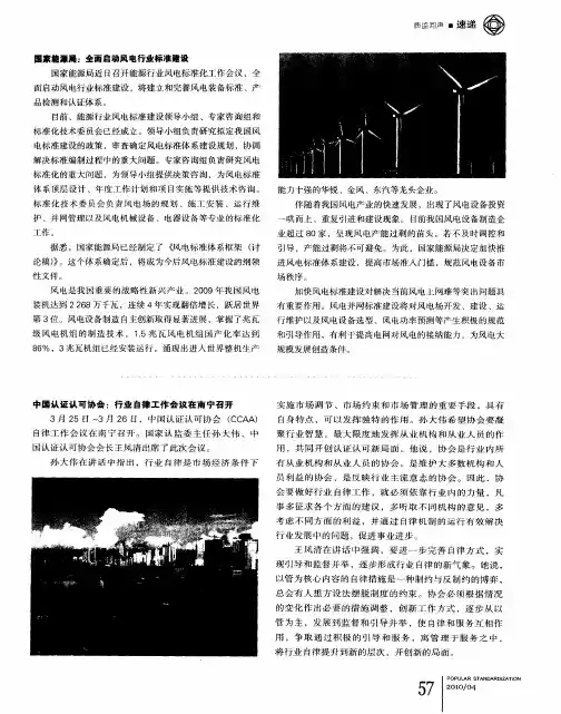 国家能源局：全面启动风电行业标准建设