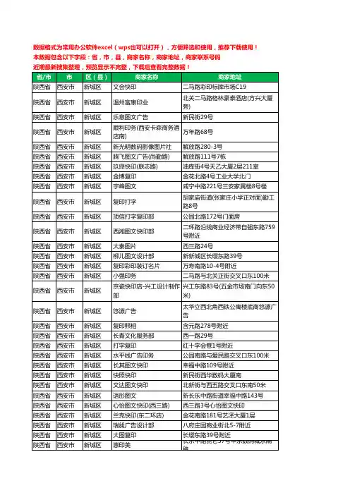 2020新版陕西省西安市新城区图文工商企业公司商家名录名单黄页联系电话号码地址大全129家
