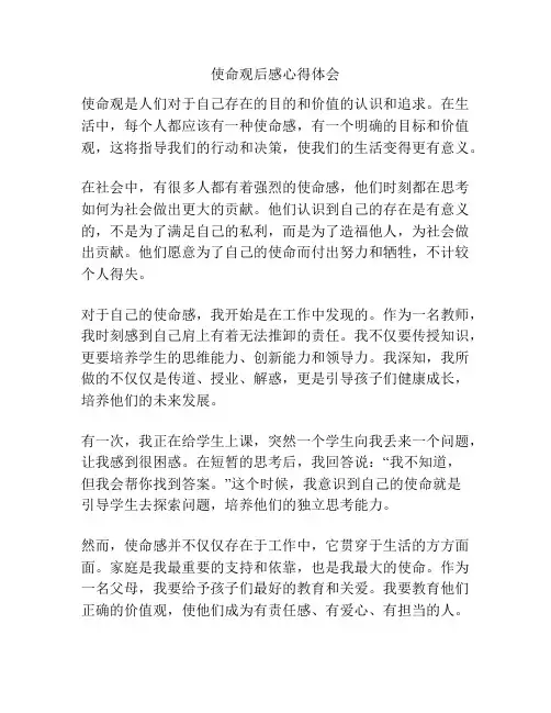 使命观后感心得体会