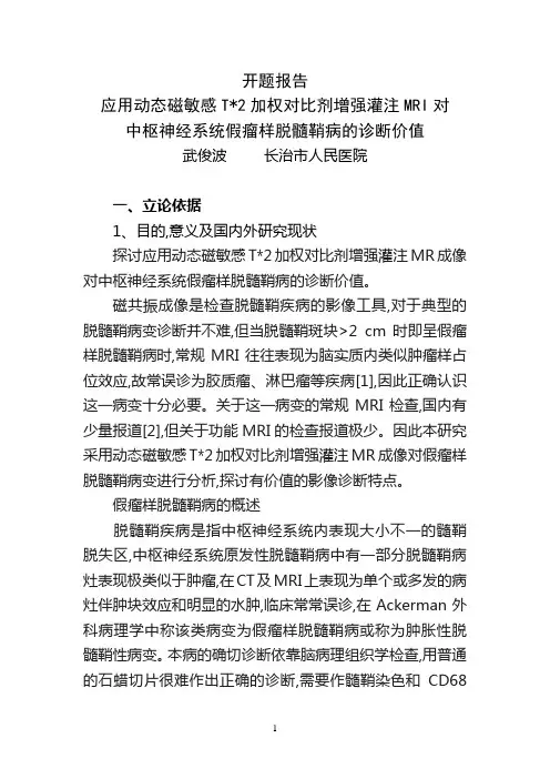 影像学开题报告