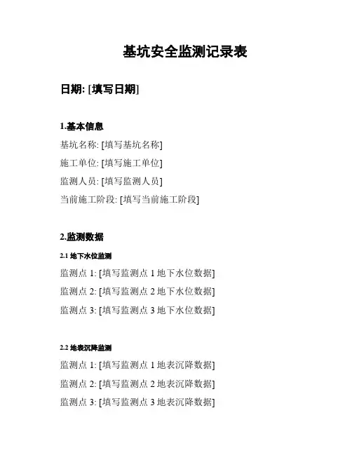 基坑安全监测记录表