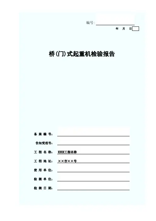桥(门)式起重机检验报告