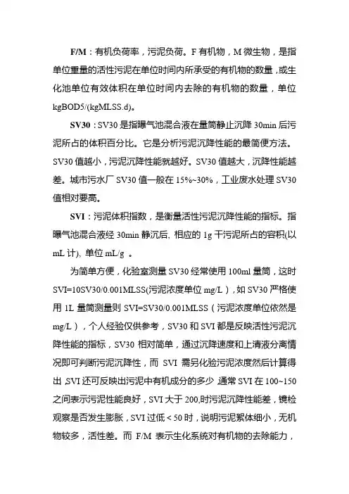 污泥知识SV30