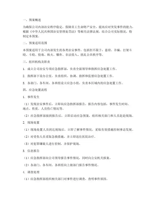 公司治安专项应急预案