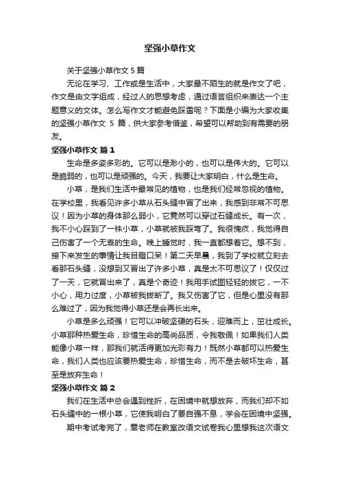 关于坚强小草作文5篇