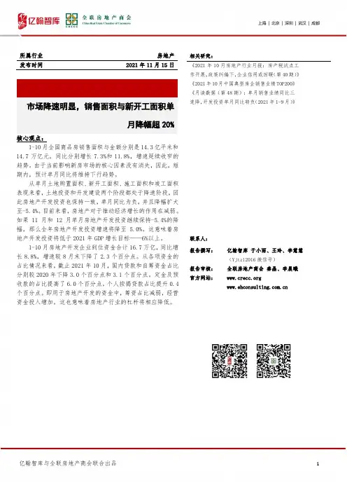 房地产：市场降速明显，销售面积与新开工面积单月降幅超20%
