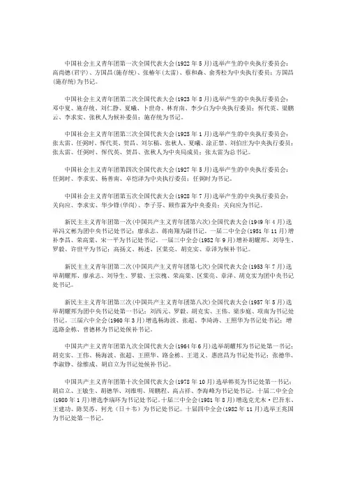 中国社会主义青年团第一次全国代表大会