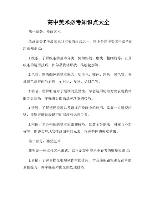 高中美术必考知识点大全