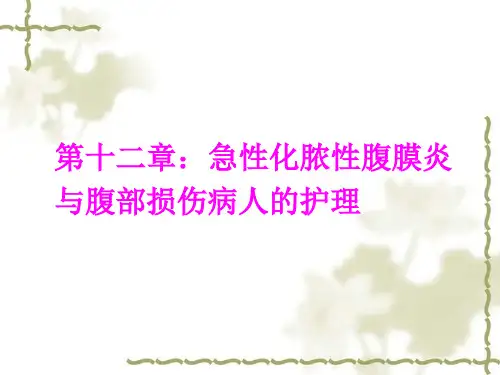 急性化脓性腹膜炎病人的护理PPT课件
