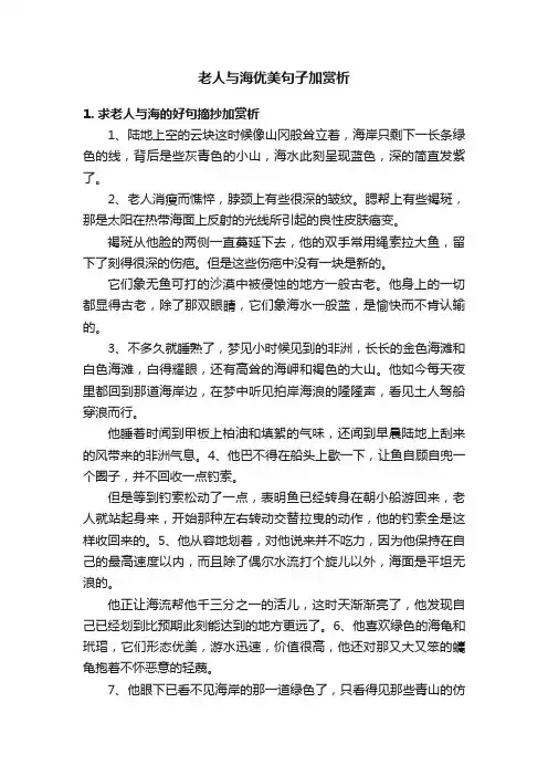 老人与海优美句子加赏析